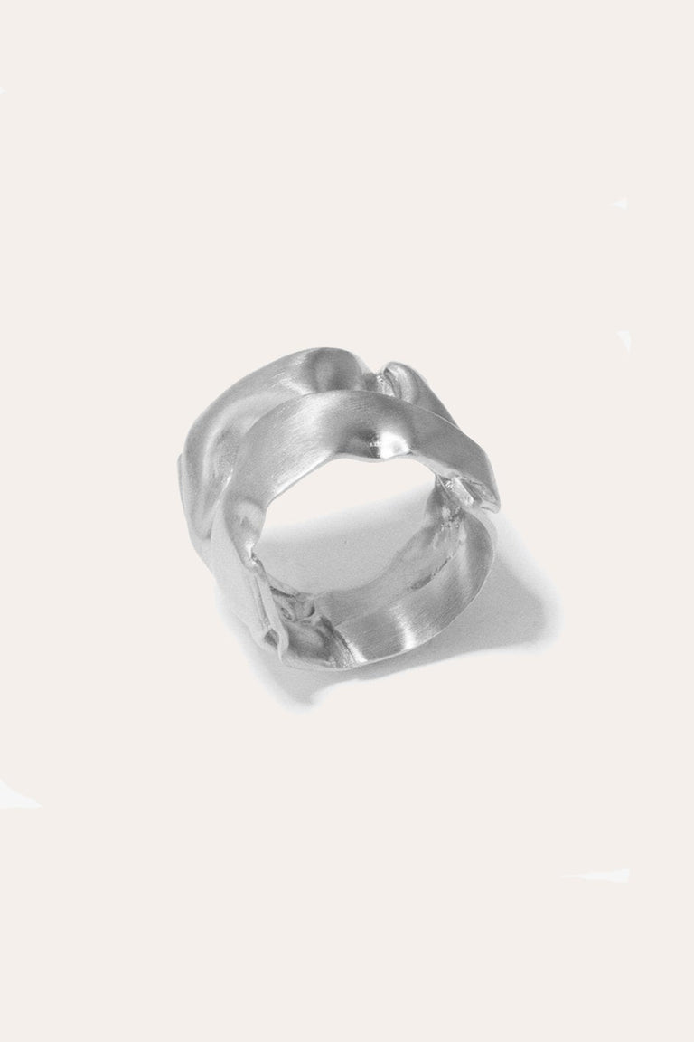 Crunched: A Tale of Abandoned Legal Strategies - Recycled Silver Ring