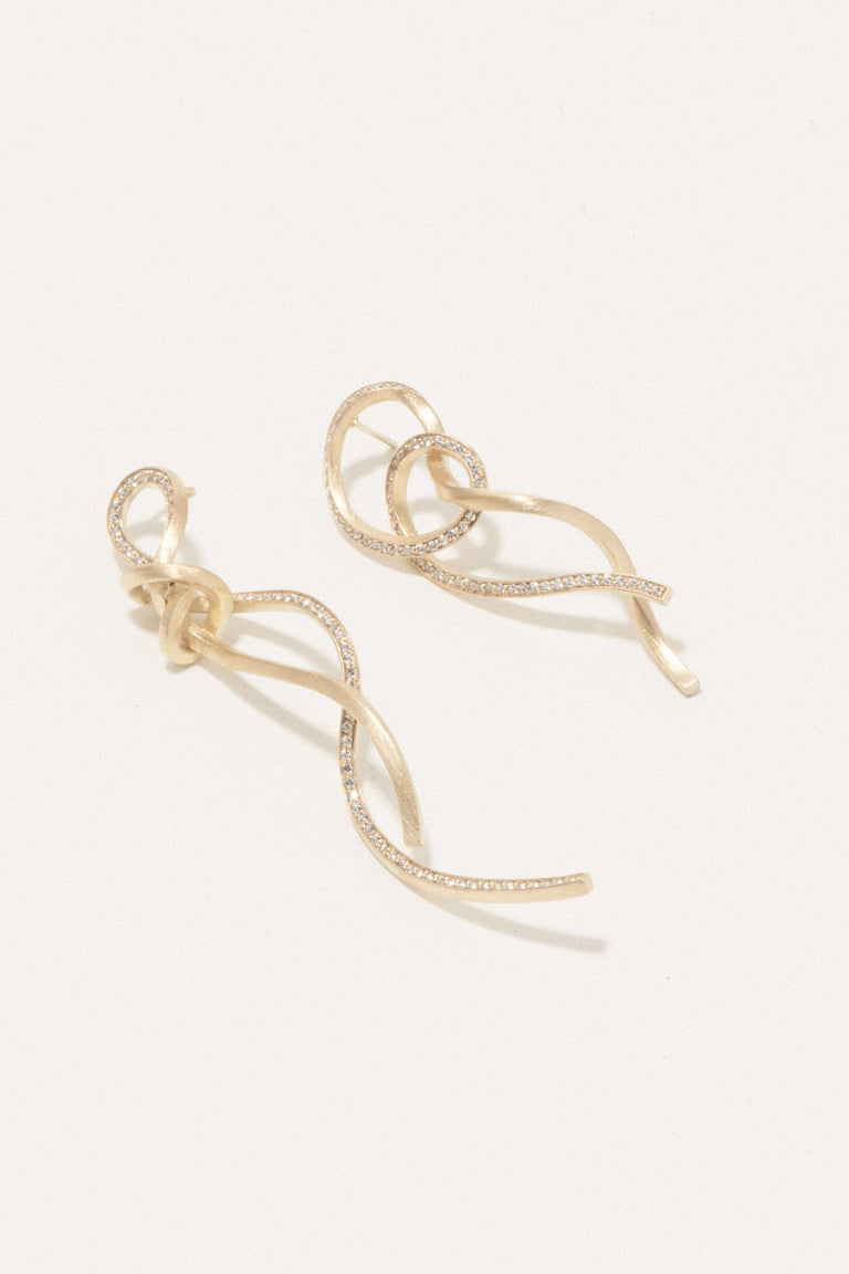 Thread II - White Topaz and Gold Vermeil Earrings