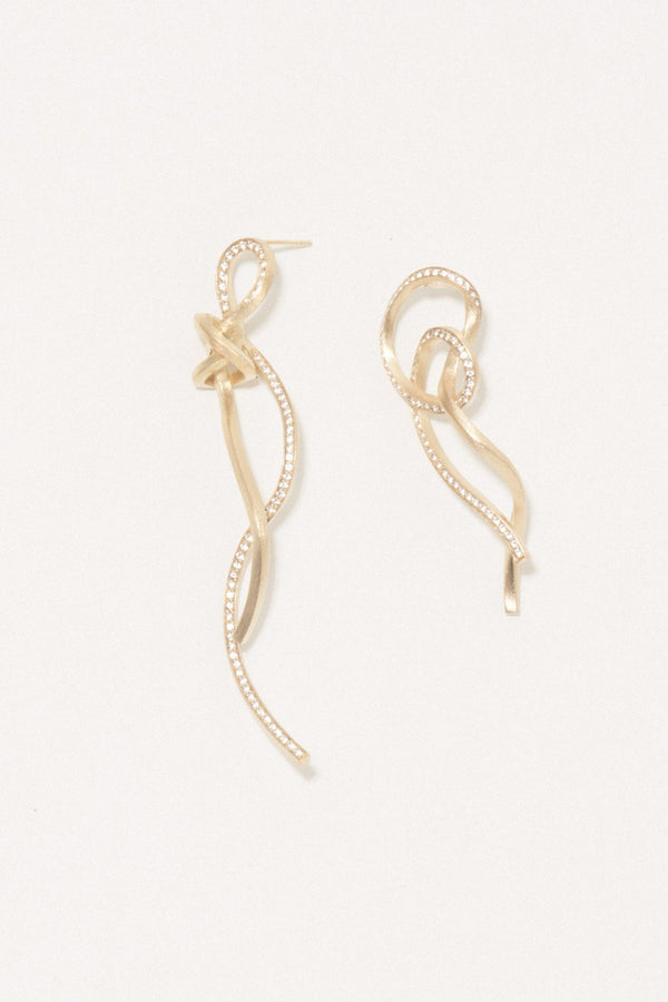 Thread II - Boucles d'oreilles en topaze blanche et vermeil