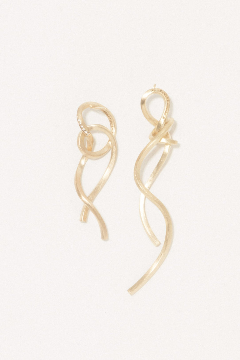 Thread II - Boucles d'oreilles en topaze blanche et vermeil