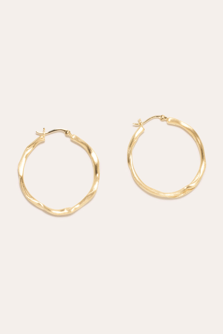 Furrowed - Gold Vermeil Hoop Earrings