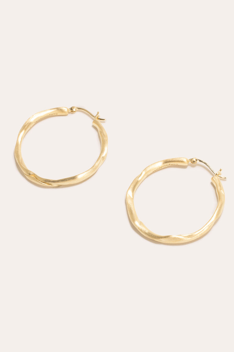 Furrowed - Gold Vermeil Hoop Earring
