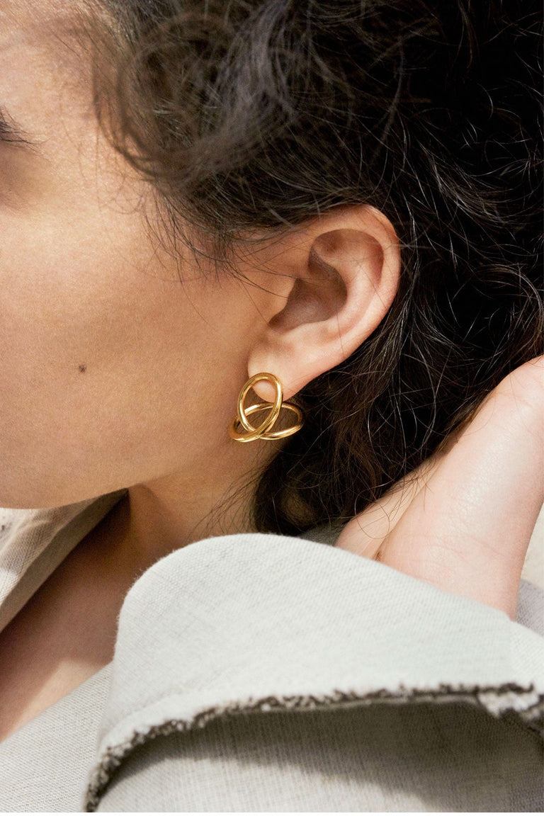 The Curve of Time - Gold Vermeil Earrings