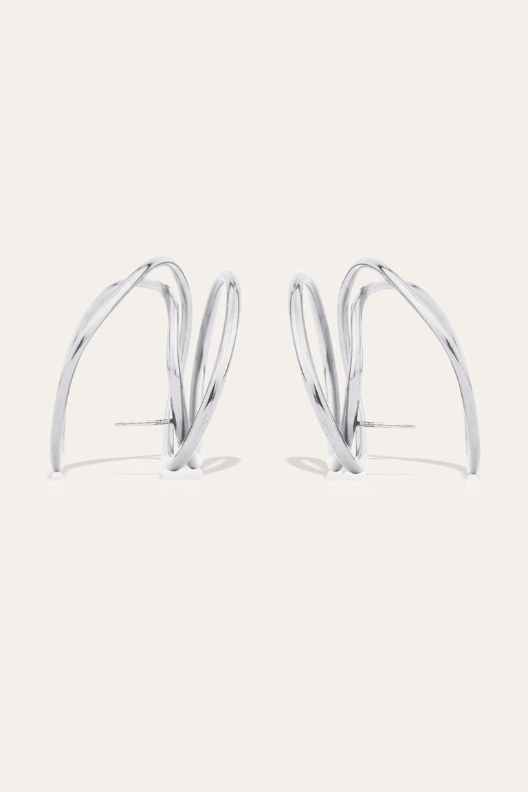 An Interval Between Thunderstorms - Platinum Plated Earrings