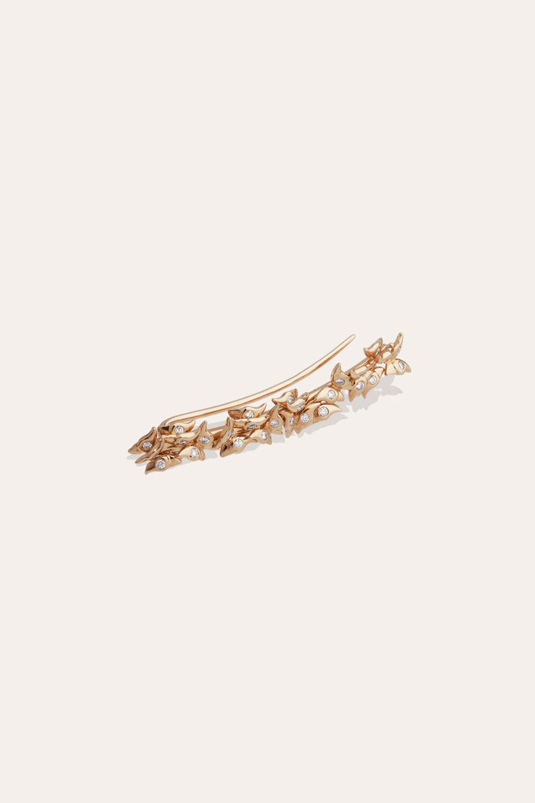 Dystopian Butterflies - 18 Carat Yellow Gold and Diamond Ear Climber