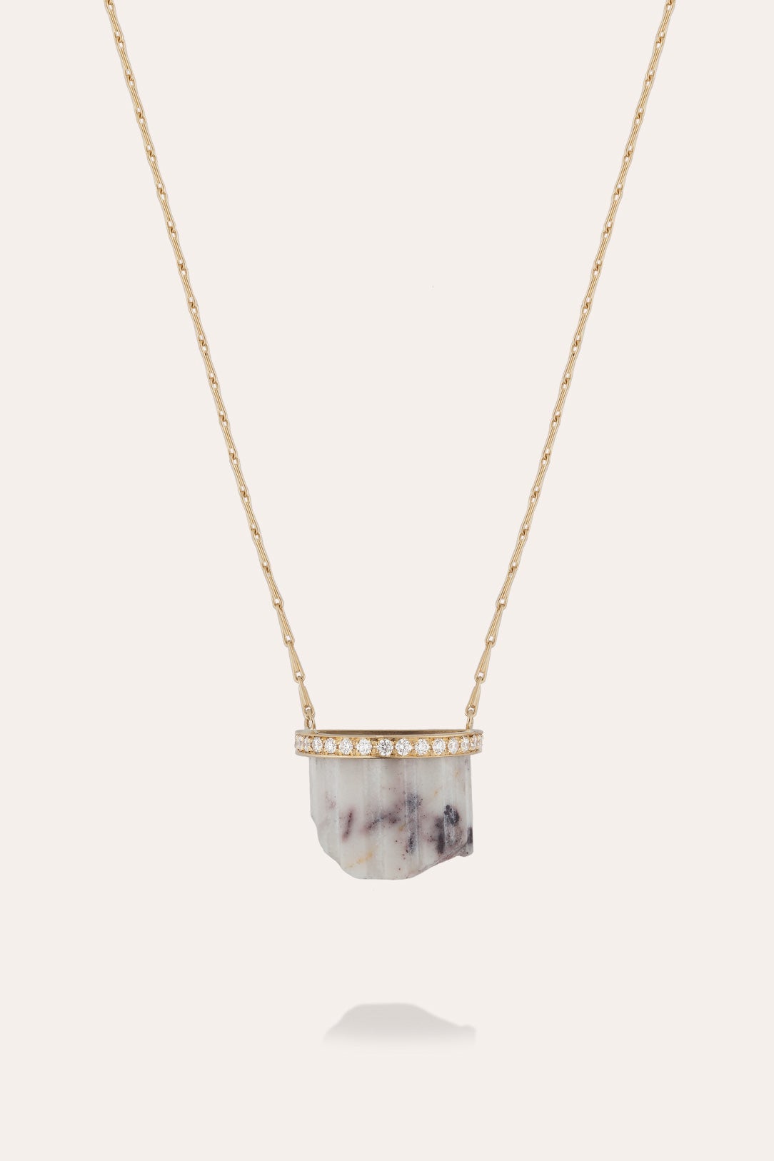 Marble Fragment 18 Carat Yellow Gold Marble Diamond Pendant