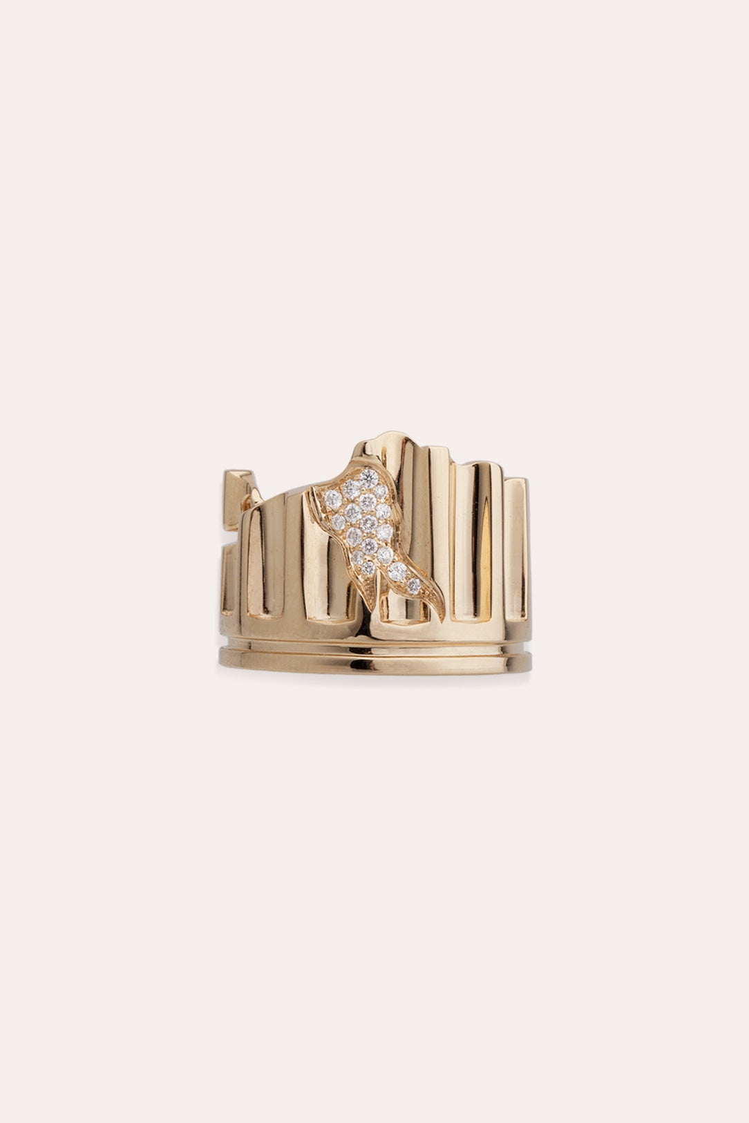 Column 18 Carat Yellow Gold 0.136ct Diamond Ring