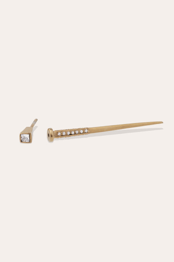 A Quarrel with my Dentist - Yellow Gold and Diamond Single Earring