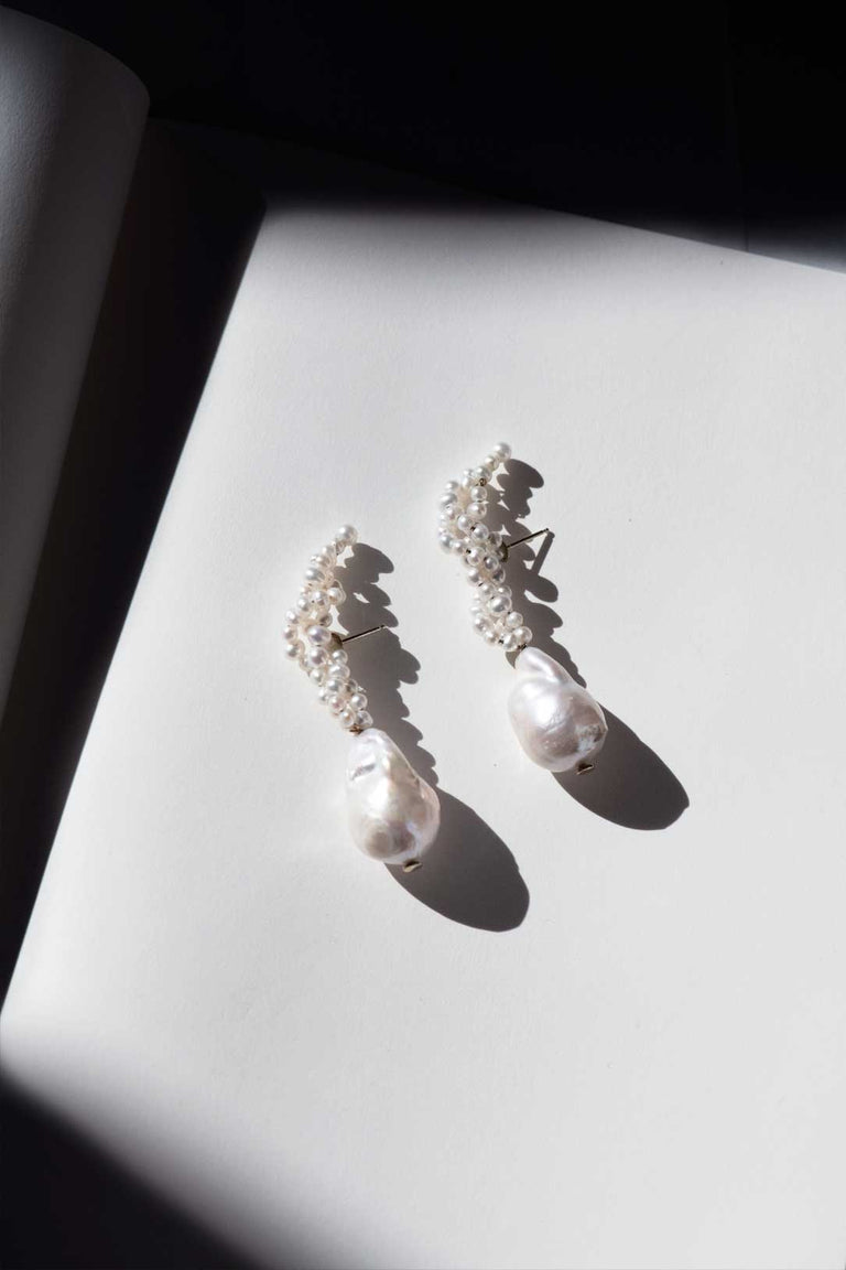 J'ai compris - Boucles d'oreilles en perles et vermeil d'or recyclé