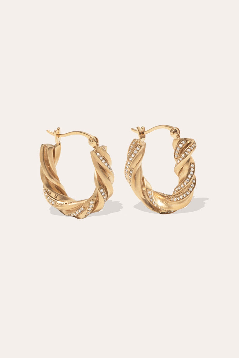 Deep State - White Topaz and Gold Vermeil Hoop Earrings | Completedworks