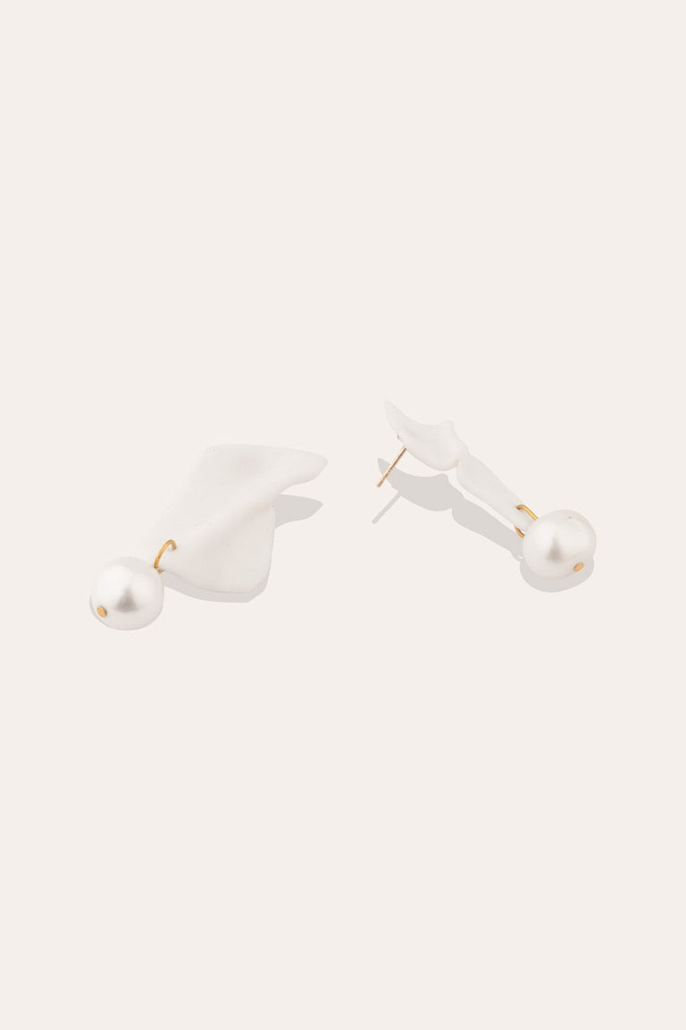 Laws of Conservation of Mass - Ceramic and Pearl Earrings