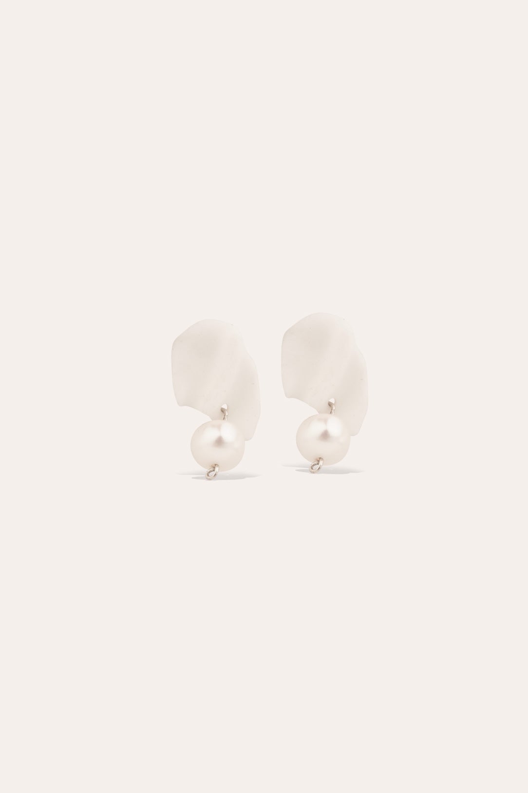 Laws Conservation Mass II Pearl Ceramic Recycled Vermeil Earrings