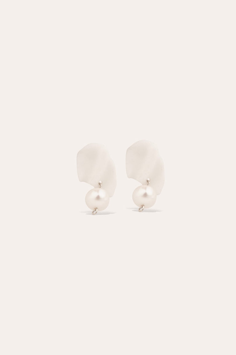 Laws of Conservation of Mass II - Ceramic and Pearl Earrings