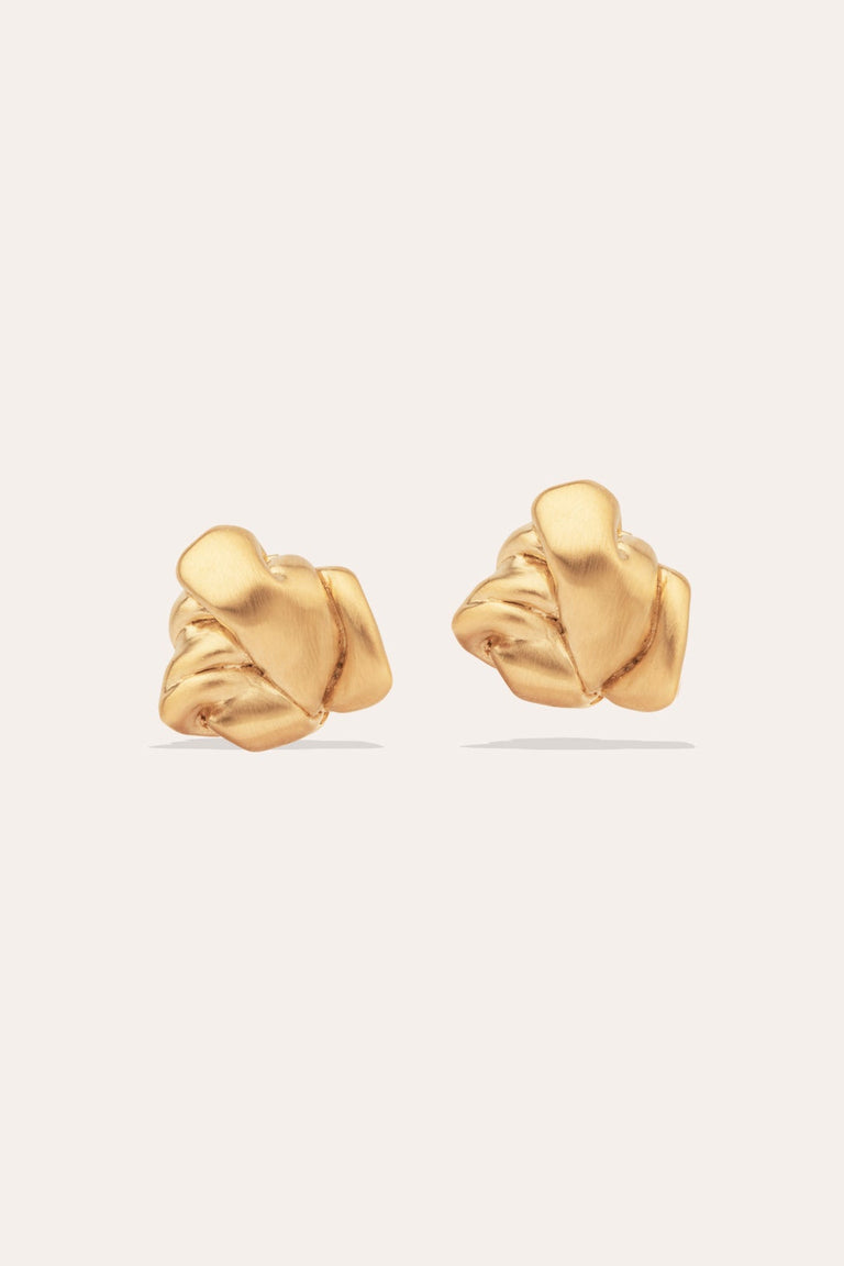 Knotted - Gold Plated Earrings