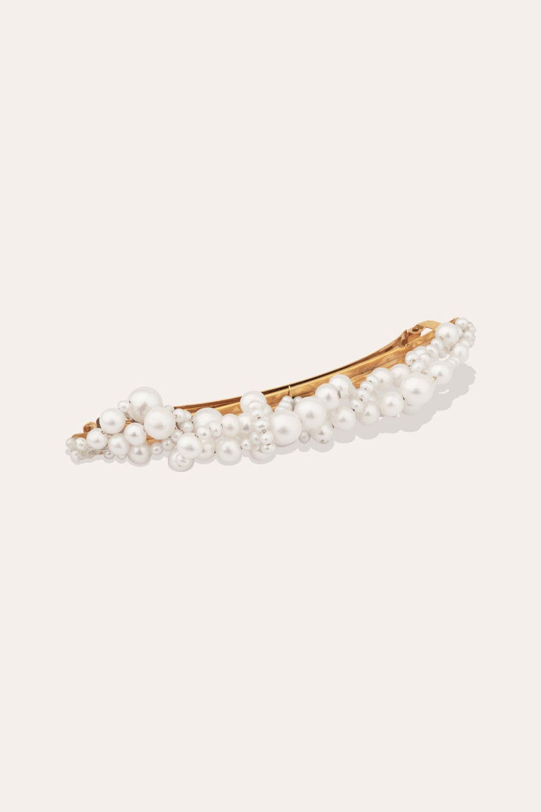 Swell - Pearl and Gold Plated Hair Barrette