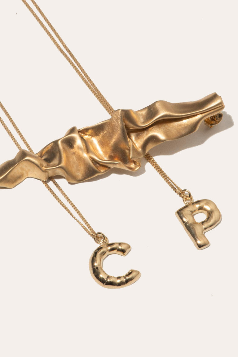 Unique 8ct Gold Chain Letter C With Zirconia GP0134SLK