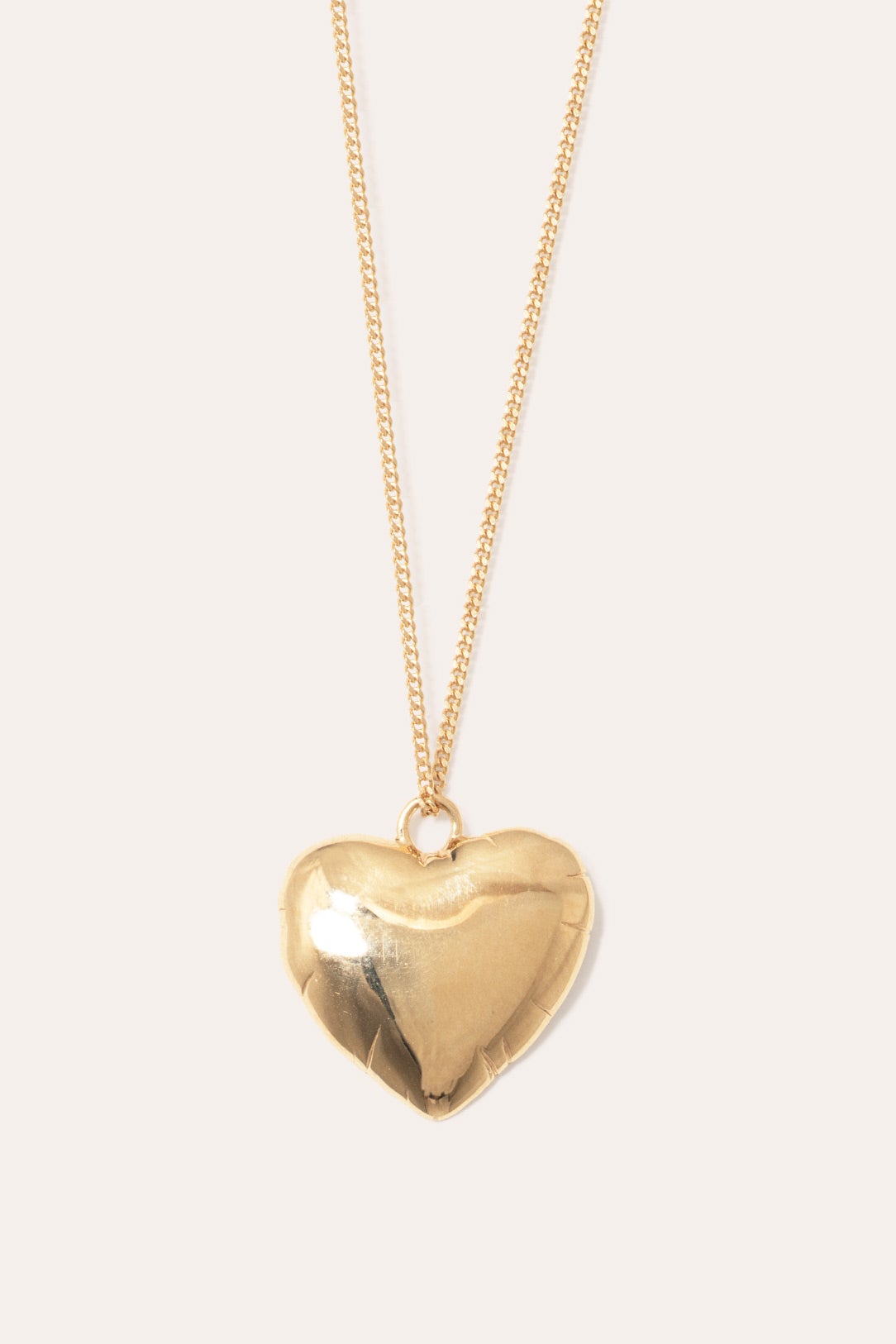 14K Yellow Gold Textured Whole top Heart Pendant