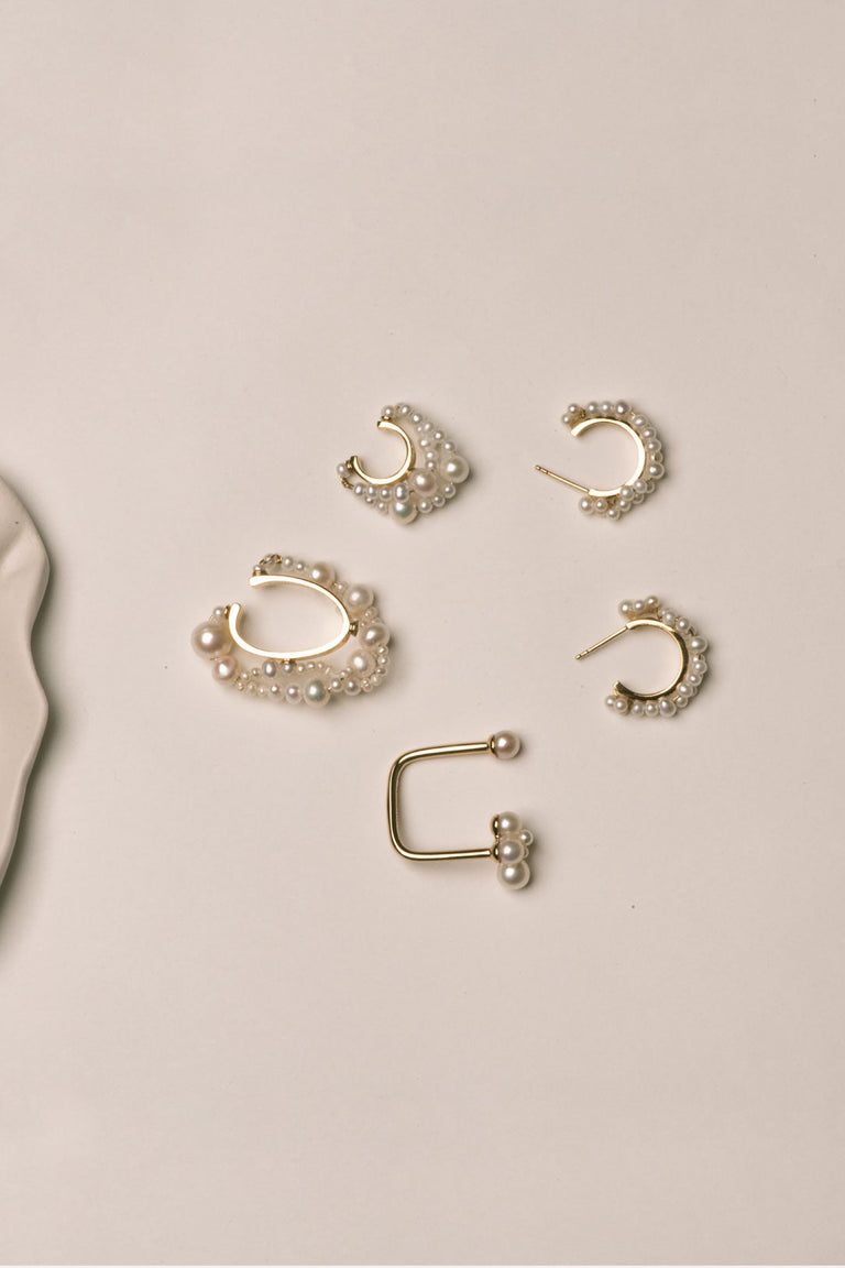 Stratus - Boucles d'oreilles perle et vermeil