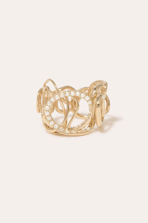 Traces - Bague en topaze blanche et vermeil
