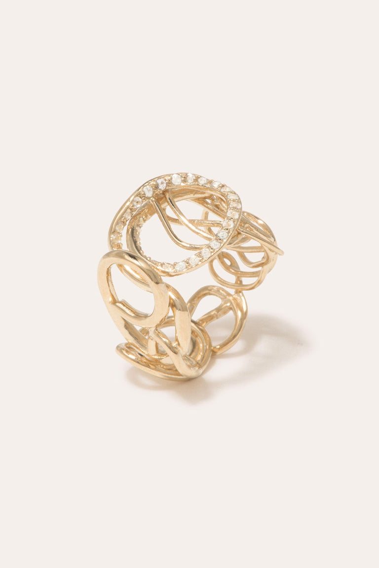 Traces - White Topaz and Recycled Gold Vermeil Ring