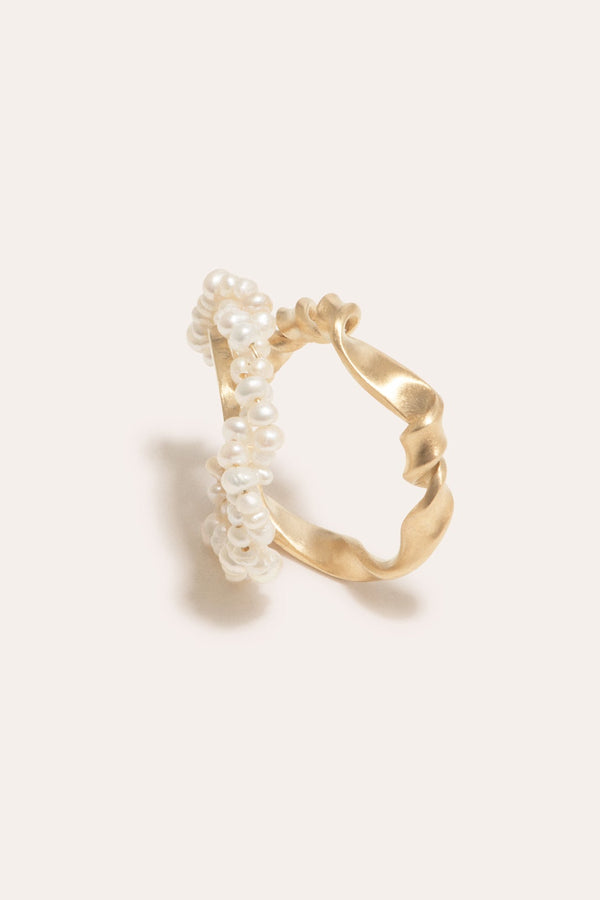 Négociation avec l'infini - Manchette d'oreille en perles d'eau douce et vermeil