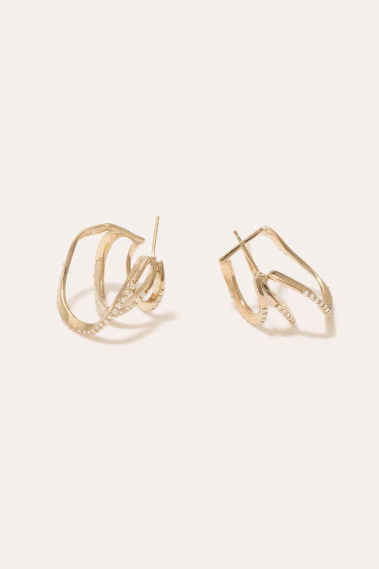 Riot. Strike. Riot. - White Topaz and Gold Vermeil Earrings ...