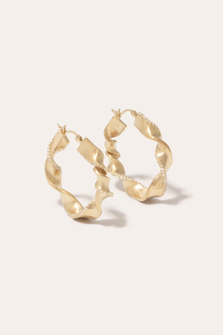 Flux - White Topaz and Gold Vermeil Earrings