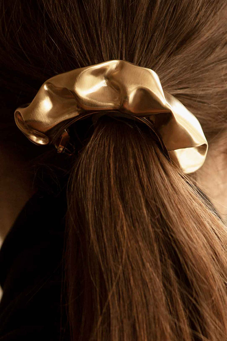 Scrunch - Gold Plated Hair Barrette