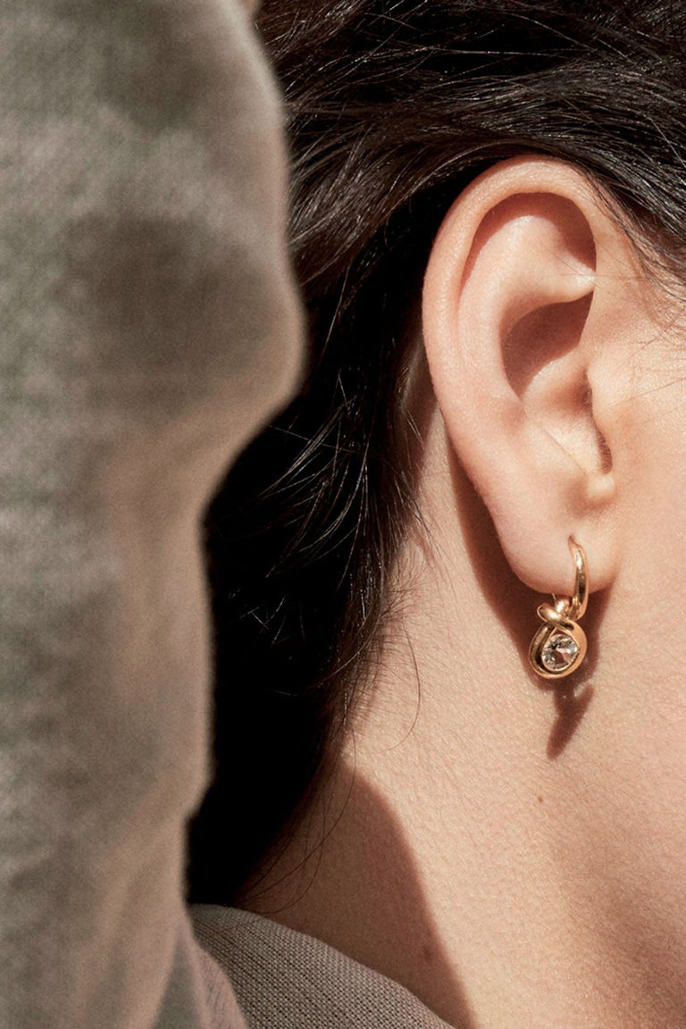 Le Gardien des Abeilles - Boucles d'oreilles topaze blanche et vermeil en or recyclé