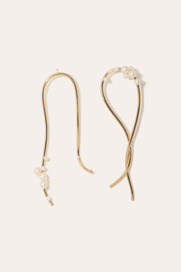 Wild Relatives - Boucles d'oreilles en perles et vermeil d'or