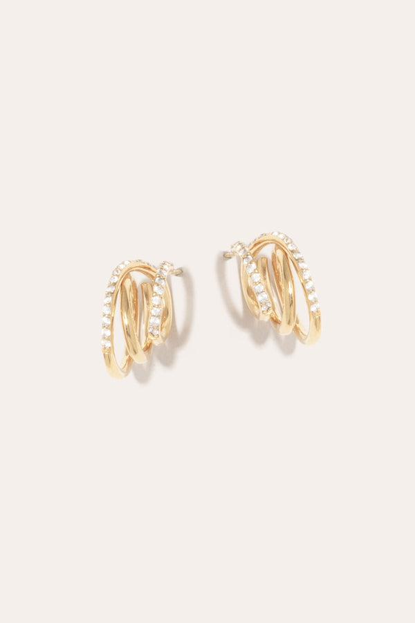 Flow - Boucles d'oreilles topaze blanche et vermeil recyclé