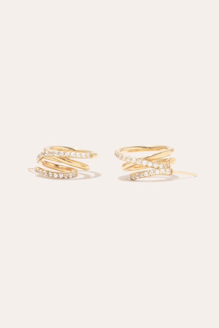 Flow - Boucles d'oreilles topaze blanche et vermeil recyclé