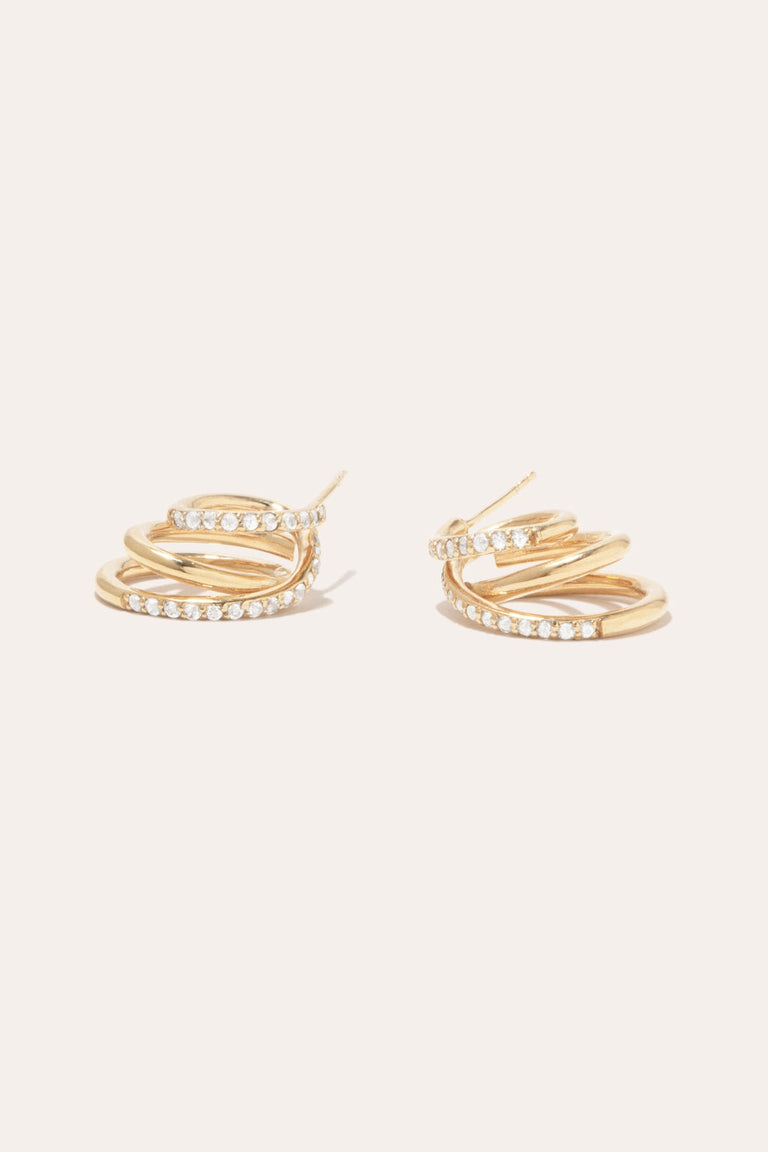 Flow - White Topaz and Gold Vermeil Earrings