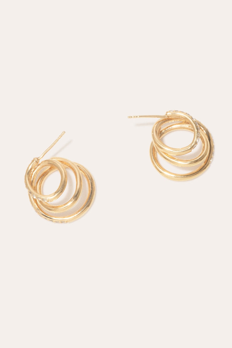 Flow - White Topaz and Gold Vermeil Earrings