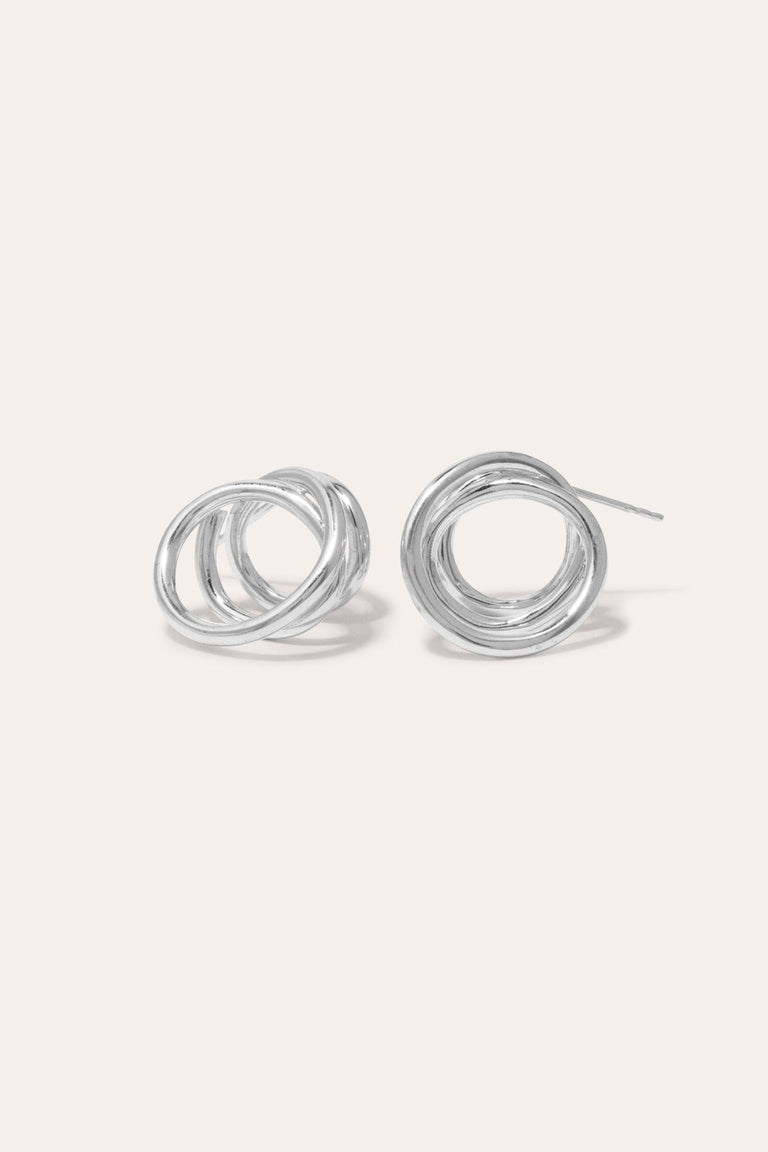 Flow - Platinum Plated Earrings