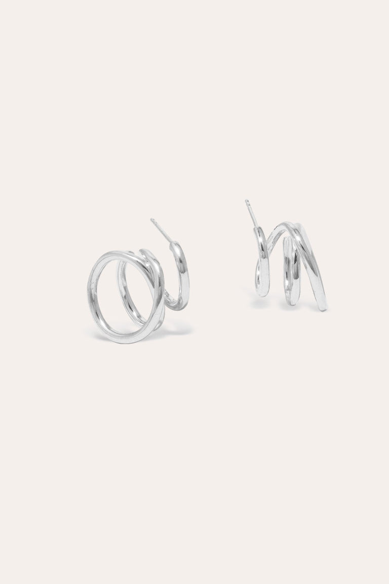 Flow - Platinum Plated Earrings