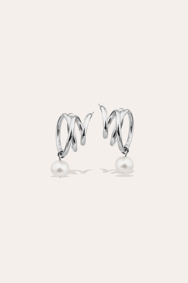 Boucles d'oreilles Flow en perles et argent sterling