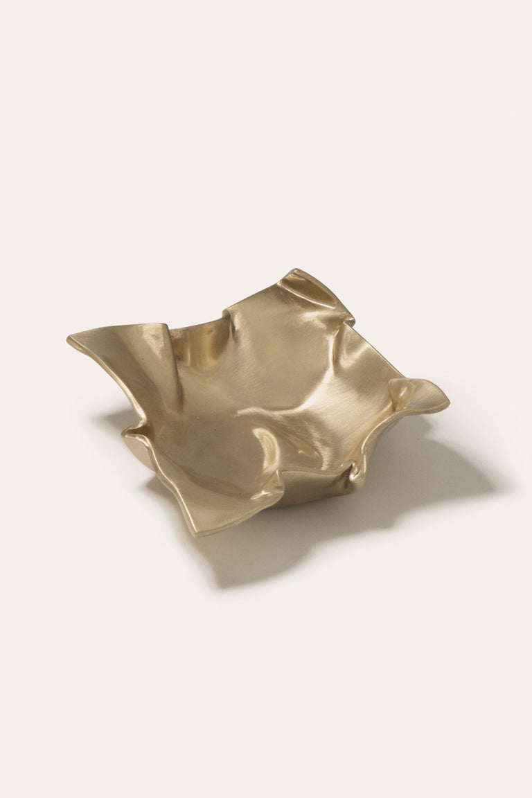 Crumpled - Dish in Brushed Brass