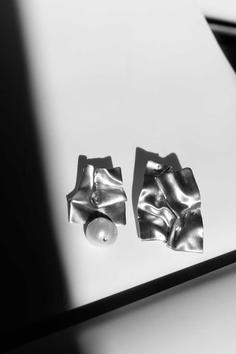Cohesion - Boucles d'oreilles plaquées platine