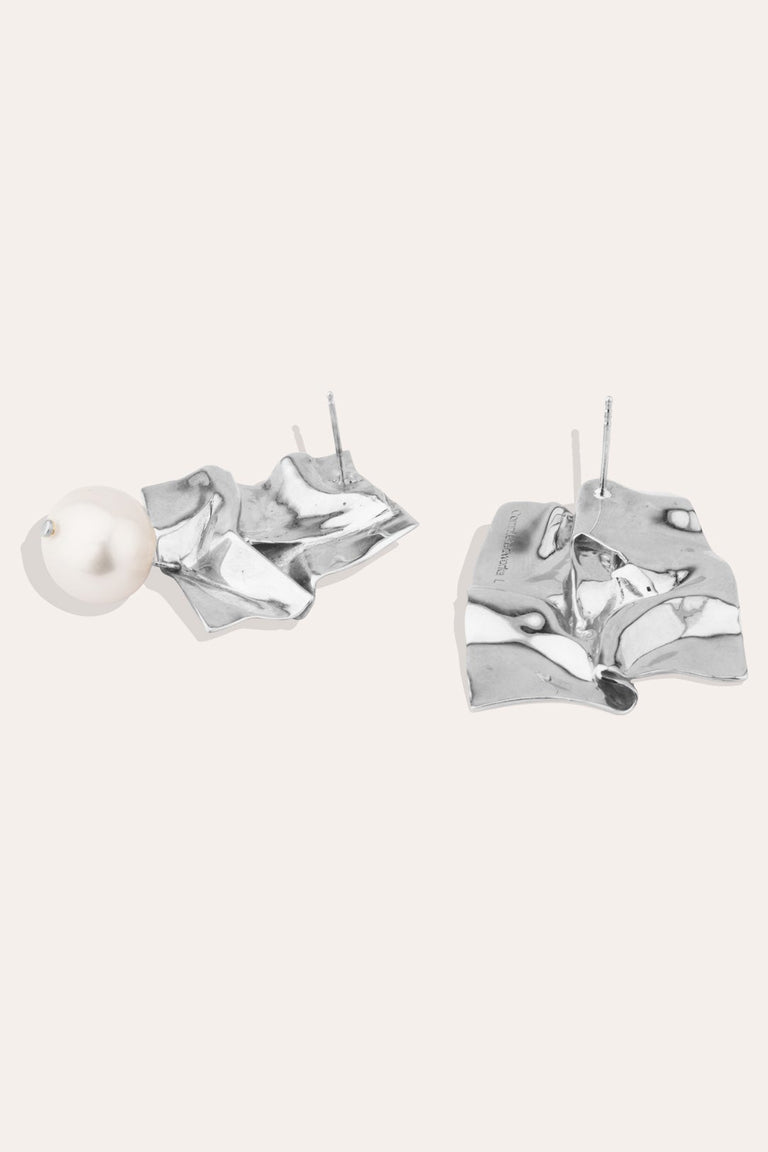 Cohesion - Boucles d'oreilles plaquées platine