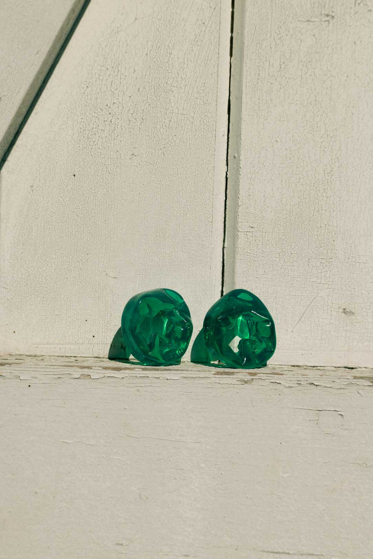 Scrunch - Green Bio Resin and Recycled Gold Vermeil Earrings