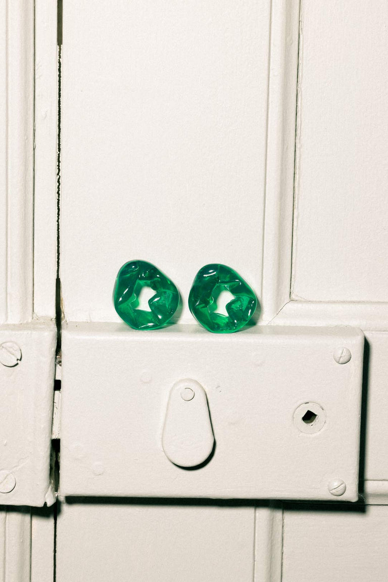 Scrunch - Green Bio Resin and Recycled Gold Vermeil Earrings