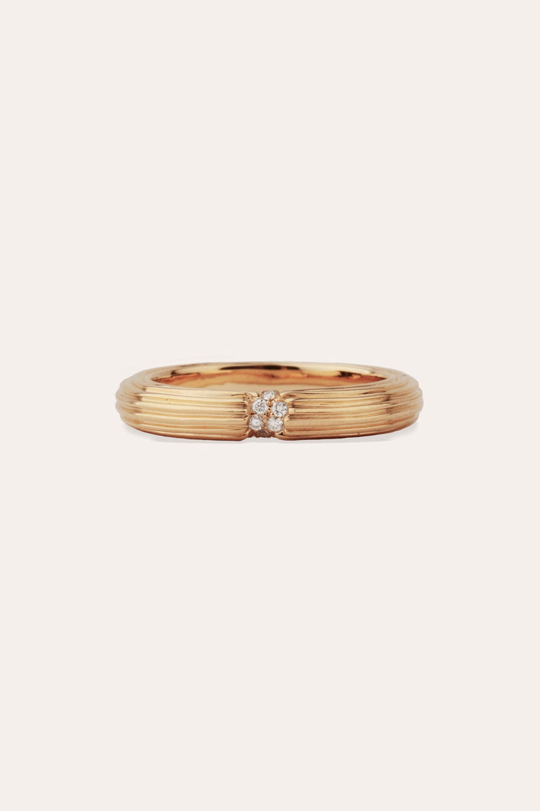 Bague bande diamant en or jaune 18 carats Pillar