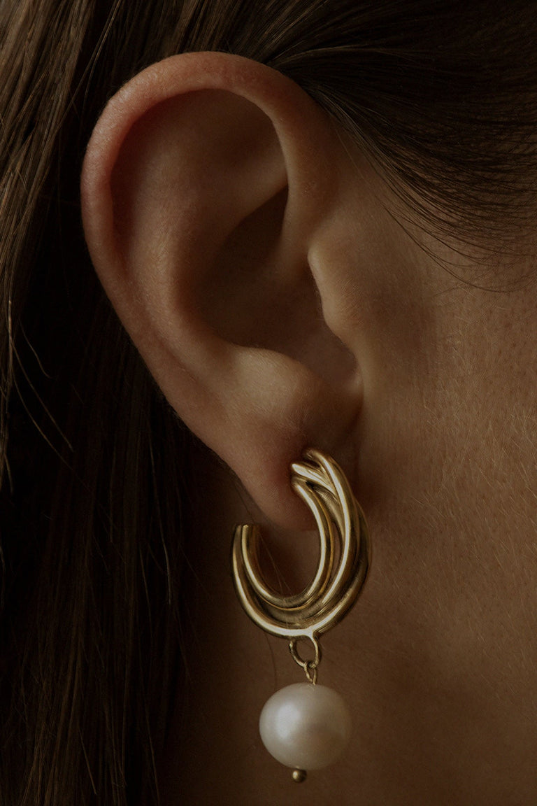 Rencontre - Boucles d'oreilles en perles et vermeil