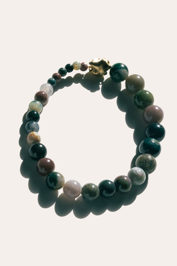 Tidelands – Bracelet en jaspe fantaisie et vermeil recyclé