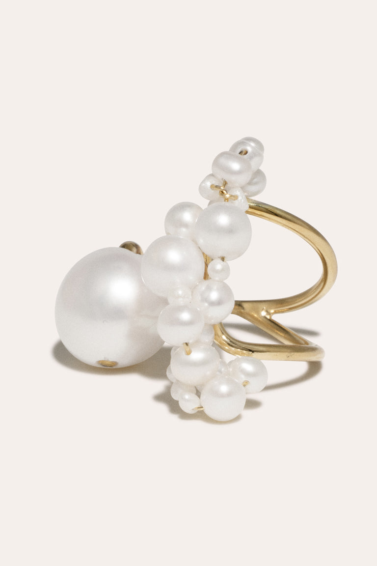 Speaking to the Penguins - Pearl and Gold Vermeil Ring