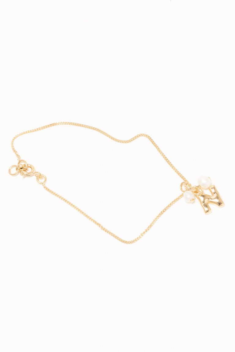 Bracelet Classicworks™ N en vermeil et perles