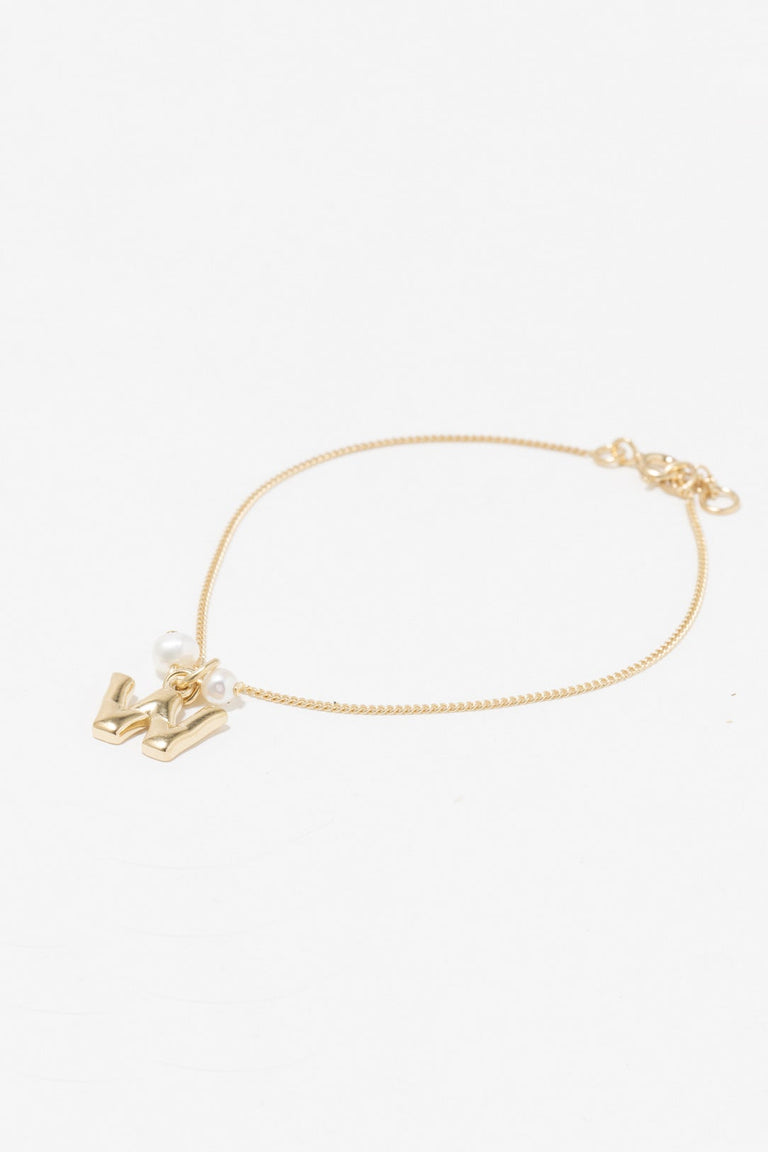 Bracelet Classicworks™ W en perles et vermeil d'or recyclé
