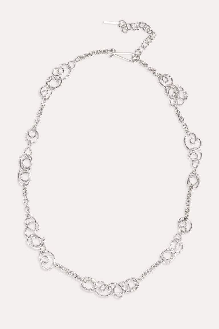 Nuage d'orage - Collier en argent sterling plaqué platine