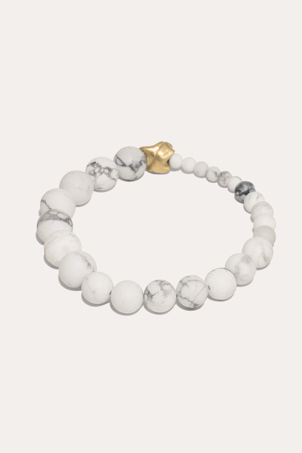 Tidelands - Bracelet en howlite blanche et vermeil recyclé